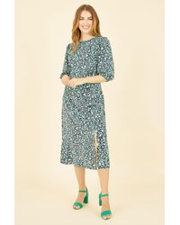 Yumi' - Abstract Animal Print Midi Dress - Lyst