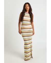 Boohoo - Beach Crochet Racer Knitted Maxi Dress - Lyst