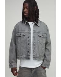 BoohooMAN - Essential Oversized Boxy Denim Jacket - Lyst