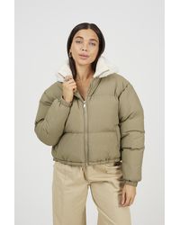 Brave Soul - Pale Crinkle Oversized Short Puffer Jacket - Lyst