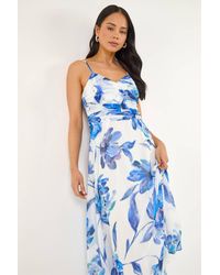 Roman - Petite Floral Ruched Midi Dress - Lyst