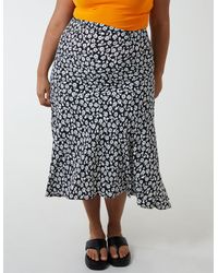 Blue Vanilla - Curve Asymmetric Seam Midi Skirt - Lyst