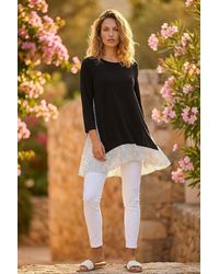 Roman - Polka Dot Side Split Tunic Top - Lyst