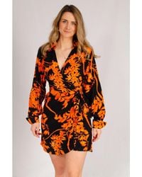 Karen Millen - Floral Short Wrap Dress - Lyst