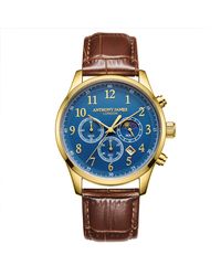 Anthony James - Hand Assembled Moonphase Chronograph Leather - Lyst