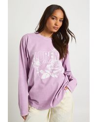Boohoo - Florence Roses Printed Long Sleeve T-Shirt - Lyst