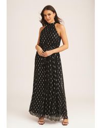 Gini London - Jacquard Halter Neck Maxi Dress - Lyst