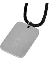 The Jewellery Stockroom - Stainless Steel Dad Dogtag Cord Necklace - Lyst