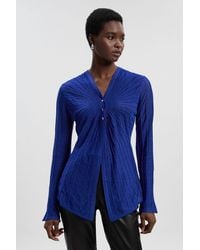 Karen Millen - Sparkle Metallic Knitted Fitted Cardigan - Lyst
