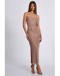 Quiz - Square Neck Embellished Maxi Dress - Lyst