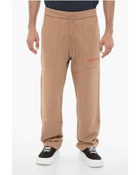 Ambush - Fleece Katoenen WORKSHOP-joggingbroek Met Trekkoord In Bruin - Lyst