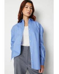 Warehouse - Stripe Oversized Shirt Cotton - Lyst