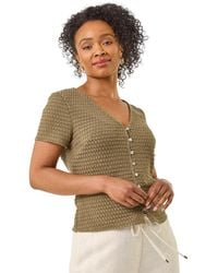Roman - Petite Textured Button Through Blouse - Lyst