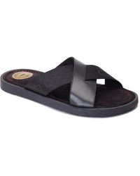 Base London - Webb Herren Sandalen Aus Schwarzem Leder - Lyst