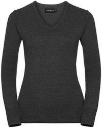 Russell - Collection /Ladies Cotton Acrylic V Neck Sweatshirt Marl) - Lyst