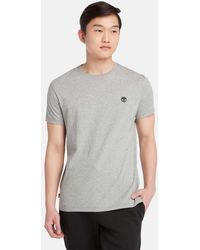 Timberland - Men's Oyster River Logo Short Sleeve T-shirt In Grey - Lyst