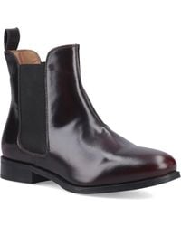 Hush Puppies - Colette Leather Bordeaux Wide Fit Flat Chelsea Boots - Lyst