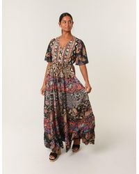 Blue Vanilla - Angel Sleeve Button Front Maxi Dress - Lyst