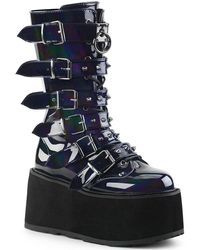 Demonia - Damned 225 Holographic Mid Calf Platform Boots - Lyst