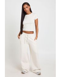 Boohoo - Cap Sleeve Fitted Top And Straight Leg Jogger Tracksuit - Lyst