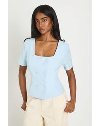 Boohoo - Double Breasted Short Sleeve Blazer - Lyst