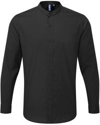 PREMIER - Banded Collar Long-Sleeved Formal Shirt - Lyst