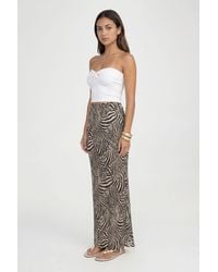 Boohoo - Tall Zebra Print Chiffon Maxi Skirt - Lyst