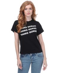 Armani - Gestapeld Logo T-shirt (zwart) - Lyst