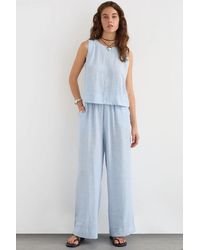 Hiccup - Linen Sleeveless Blouse & High Waist Wide Leg Trousers Coord - Lyst