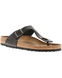 Birkenstock - Flat Sandals Gizeh Oiled Leather Buckle Fastening Leather (Archived) - Lyst