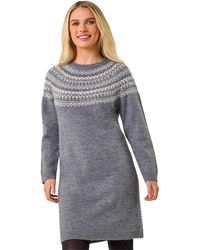 Roman - Petite Fairisle Knit Jumper Dress - Lyst
