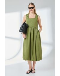 PRINCIPLES - Square Neck Parachute Midi Dress - Lyst