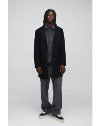 BoohooMAN - Single Breasted Wool Mix Overcoat - Lyst