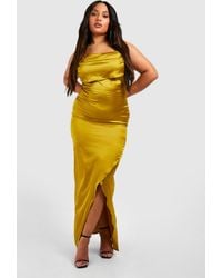 Boohoo - Plus Cowl Neck Strappy Maxi Slip Dress - Lyst