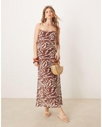 ASOS - Mesh Cami Scoop Back Midi Dress - Lyst