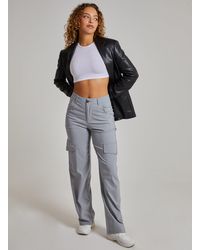 Pink Vanilla - Wide Leg Pocket Cargo Pants - Lyst