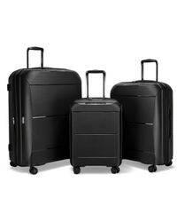 Infinity Leather - Expandable Hard Shell Pp 8 Wheel Luggage Travel Cabin Holiday Bags Suitcase Set - Lyst