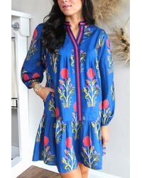 Azura Exchange - Bloemenprint V-hals Jurk - Lyst