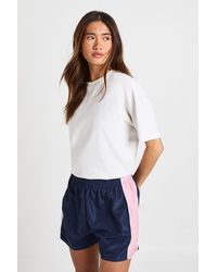 Boohoo - Nylon High Waist Contrast Panel Track Shorts - Lyst