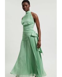 Karen Millen - Crinkle Chiffon Halterneck Top - Lyst