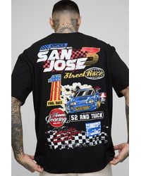 BoohooMAN - Tall Oversized San Jose Moto Print T-Shirt - Lyst