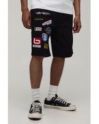 BoohooMAN - Multi Badge Carpenter Denim Shorts - Lyst