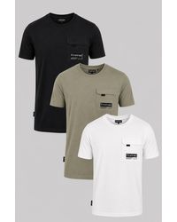 Firetrap - Multi 3 Pack Regular Fit Cotton Pocket Tees - Lyst