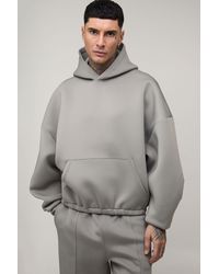 BoohooMAN - Tall Oversized Boxy Balloon Fit Bonded Scuba Hoodie - Lyst