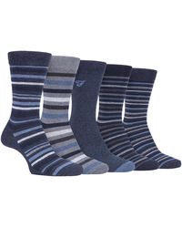 Farah - 5 Pack Thin Breathable Classic Striped Patterned Soft Top Cotton Dress Socks - Lyst