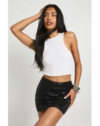 Boohoo - Hotfix Mini Skirt - Lyst