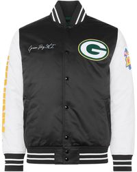 Mitchell & Ness - Nfl Bay Packers Satin Bomber Jacket - Lyst