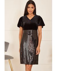Yumi' - Velvet And Sequin Fitted Dress - Lyst