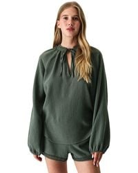 Penti - Oversized Cotton Shirt With Tie Detail - Lyst