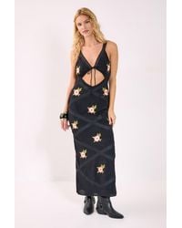 Nasty Gal - Embroidered Lace Trim Cut Out Maxi Dress - Lyst